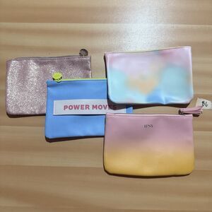 4 Ispy Womens Makeup Bags Pouches Pink Blue Zipper